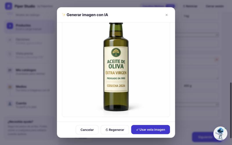 Piper Studio: generar imagen de producto con IA